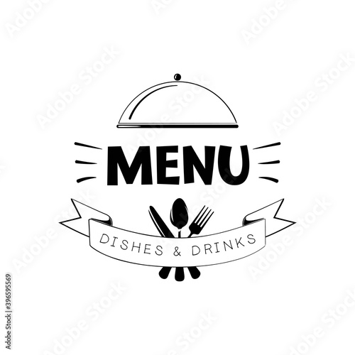Logo of the restaurant or cafe menu. Isolated on a white background.