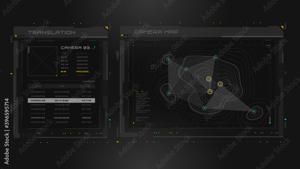 Fototapeta premium Set of Sci Fi Modern User Interface Elements. Futuristic Abstract HUD. Good for game UI. Vector Illustration EPS10
