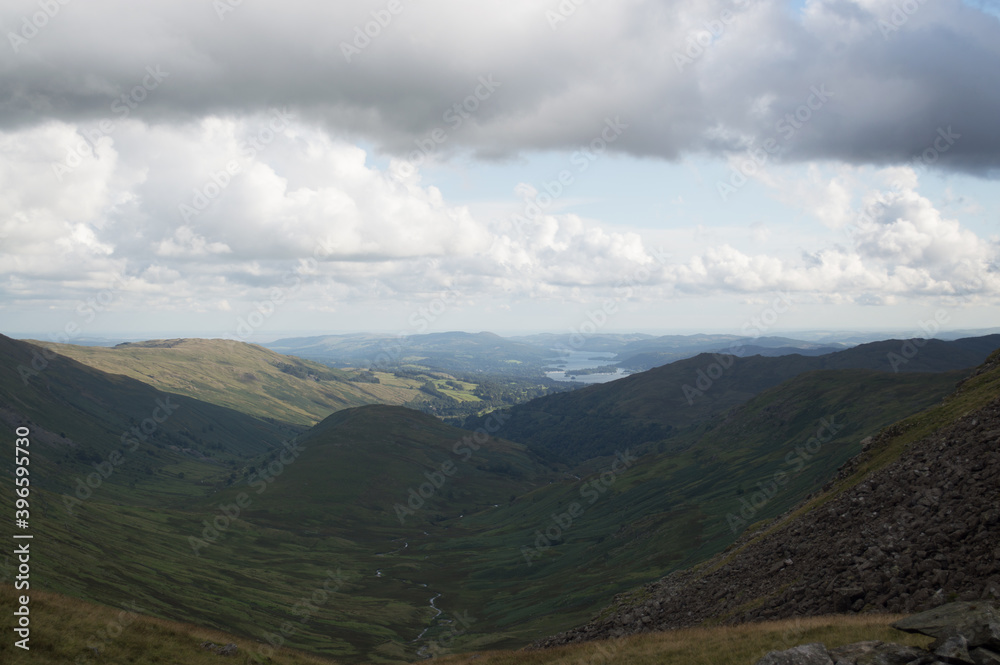 Views over the Lake District, on hills between Windermere and Ambleside.