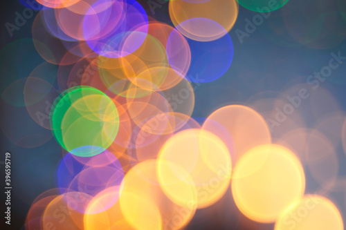 Party lights defocused, abstract bokeh background.