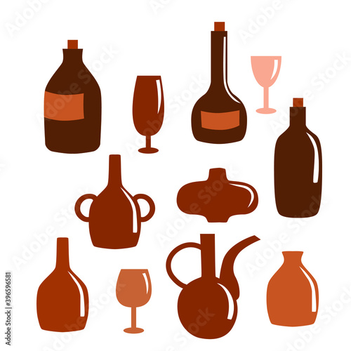 Abstract drawings in modern colors in flat design. Decoration, cards, posters. Pastel shades.