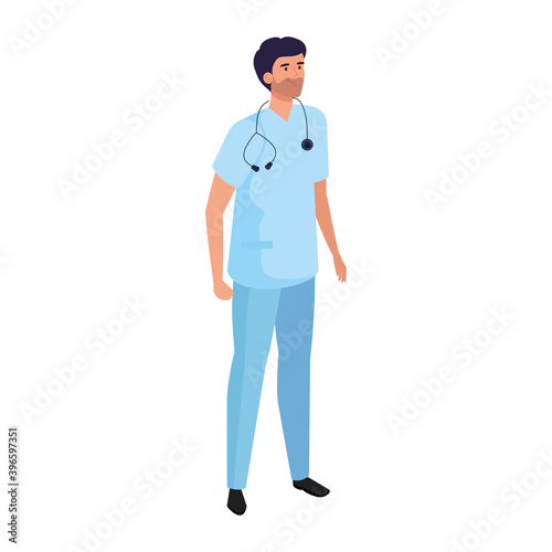 professional doctor with stethoscope character vector illustration design © Gstudio