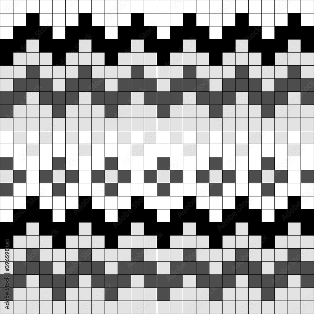Geometrical seamless counting jacquard embroidery or knitting scheme motif pattern background, isolated vector illustration. For apparel textile: sweater, sock, scarf; interior: napkin, cushion Geometrical seamless counting jacquard embroidery or knitting scheme motif pattern background, isolated vector illustration. For apparel textile: sweater, sock, scarf; interior: napkin, cushion