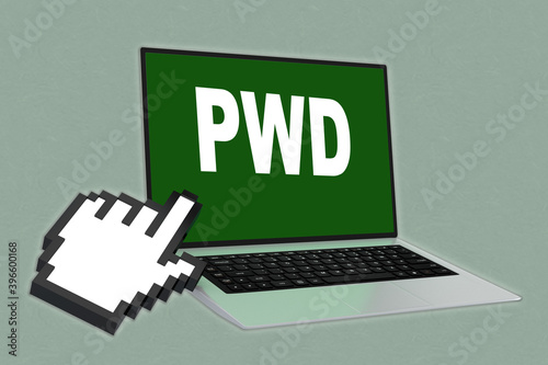 PWD - print working directory concept photo