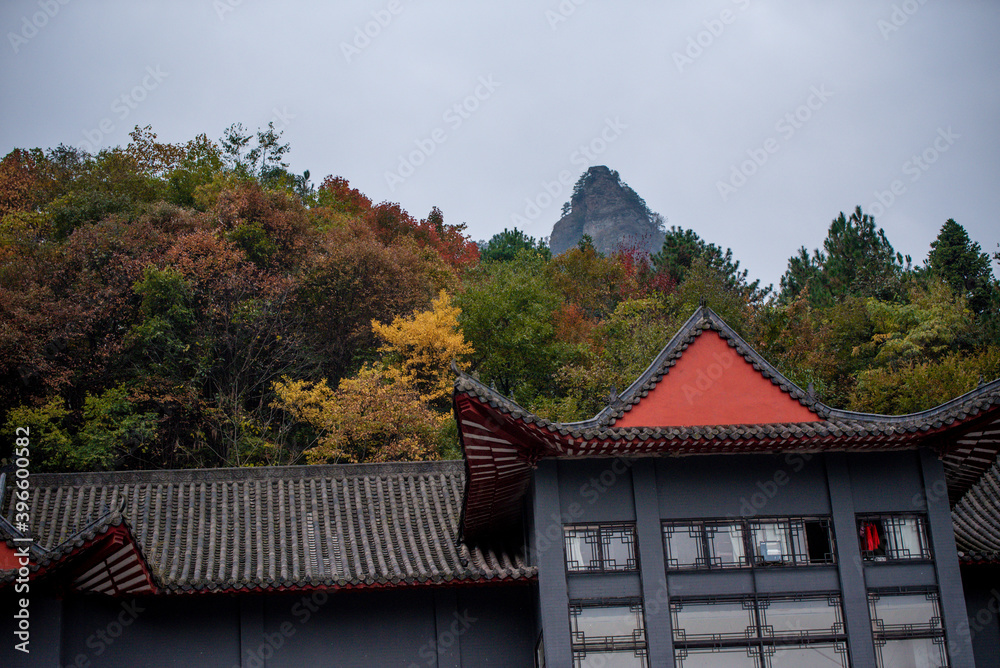 Street view local visitor and tourist Wudang shan Mountains.