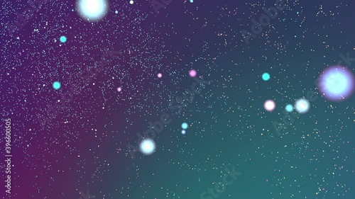 looped abstract digital background with thousands of shiny particles flying in blue space