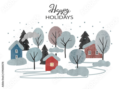 Merry Christmas card with w...