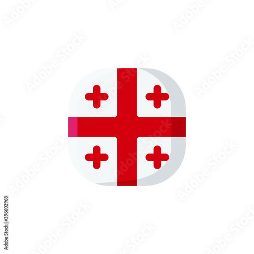 Georgia Icon, National Flag Square Symbol.