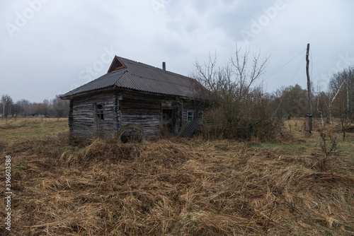 House in abandoned village of Chernobyl zone