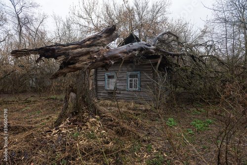 Abandoned village of Chernobyl zone
