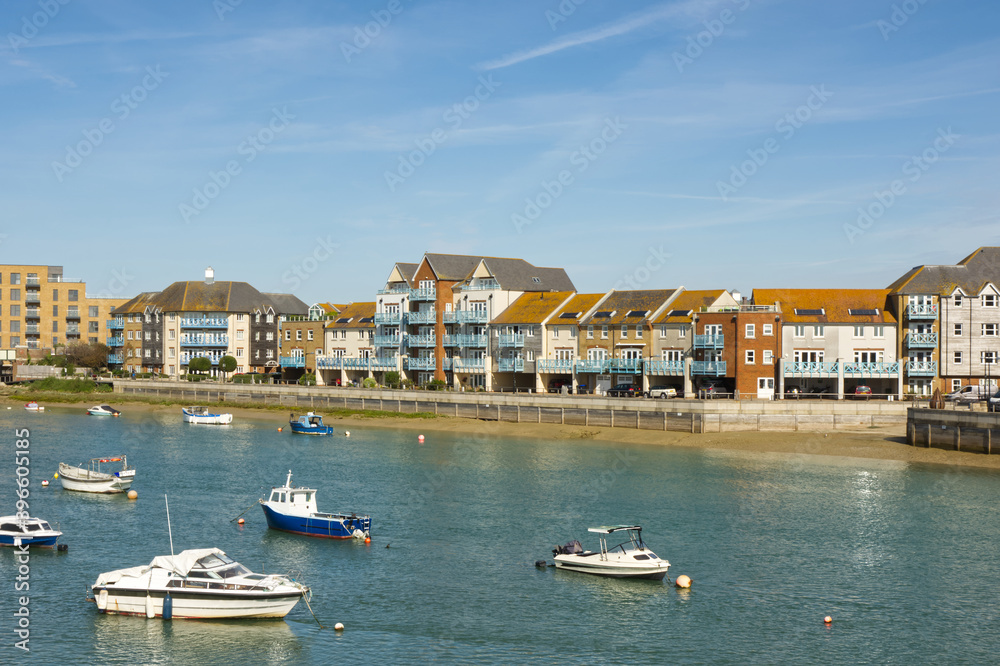 Housing at Shoreham riverside, Sussex, England