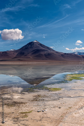 Reflection of a volcano in the southwest of the Andean Highlands