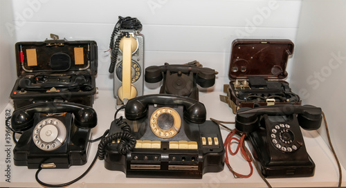 Telephones with a tube on the cord of the last century