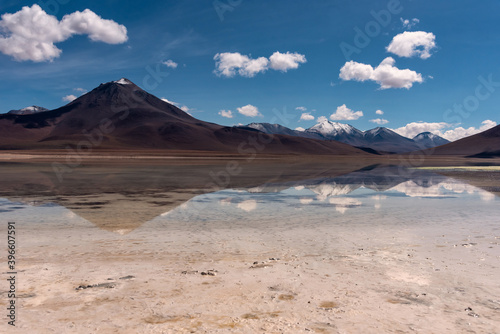 Reflection of a volcano in the southwest of the Andean Highlands