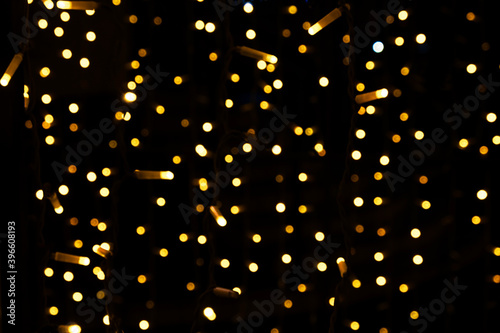 View of blurred Christmas lights. High quality photo