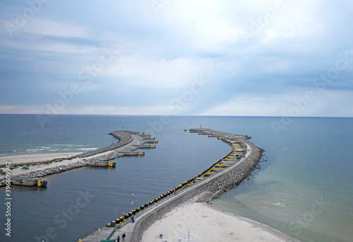 Harbor Port entrance. Kolobrzeg. Poland