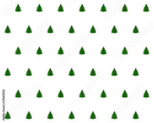 Green Christmas Tree Pattern. Vector illustration and Icon.