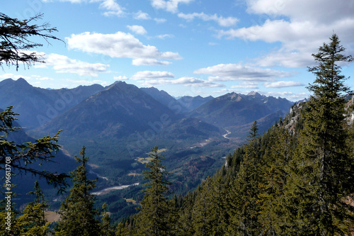 Mountain hiking tour to Sonnenberg mountain ridge, Bavaria, Germany photo