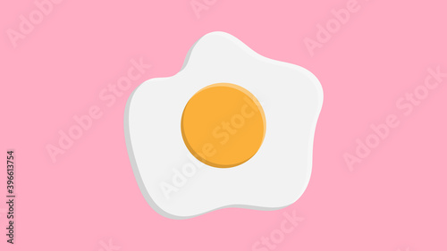 omelet on a pink background, vector illustration. delicious scrambled eggs for breakfast. quick snack. breakfast for the British. glamorous and satisfying, aesthetic morning meal