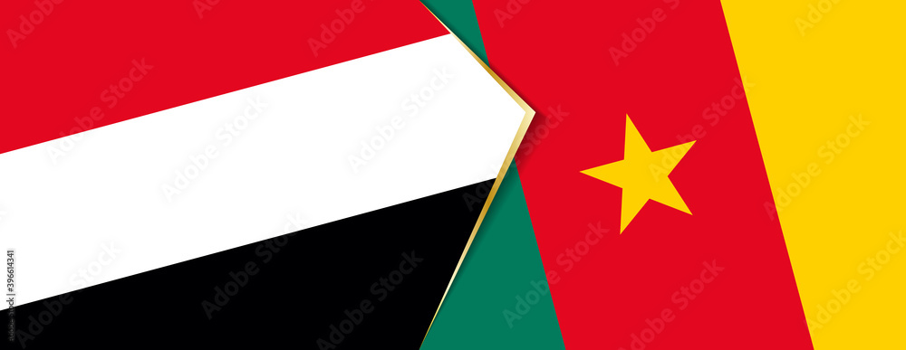 Yemen and Cameroon flags, two vector flags. Yemen and Cameroon flags, two vector flags.