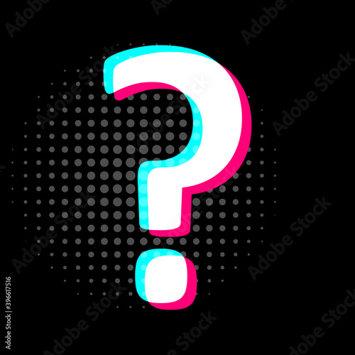 Question mark vector icon, query symbol. Frequently asked questions and help pictogram. Simple vector illustration for graphic and web design in popular social network style.