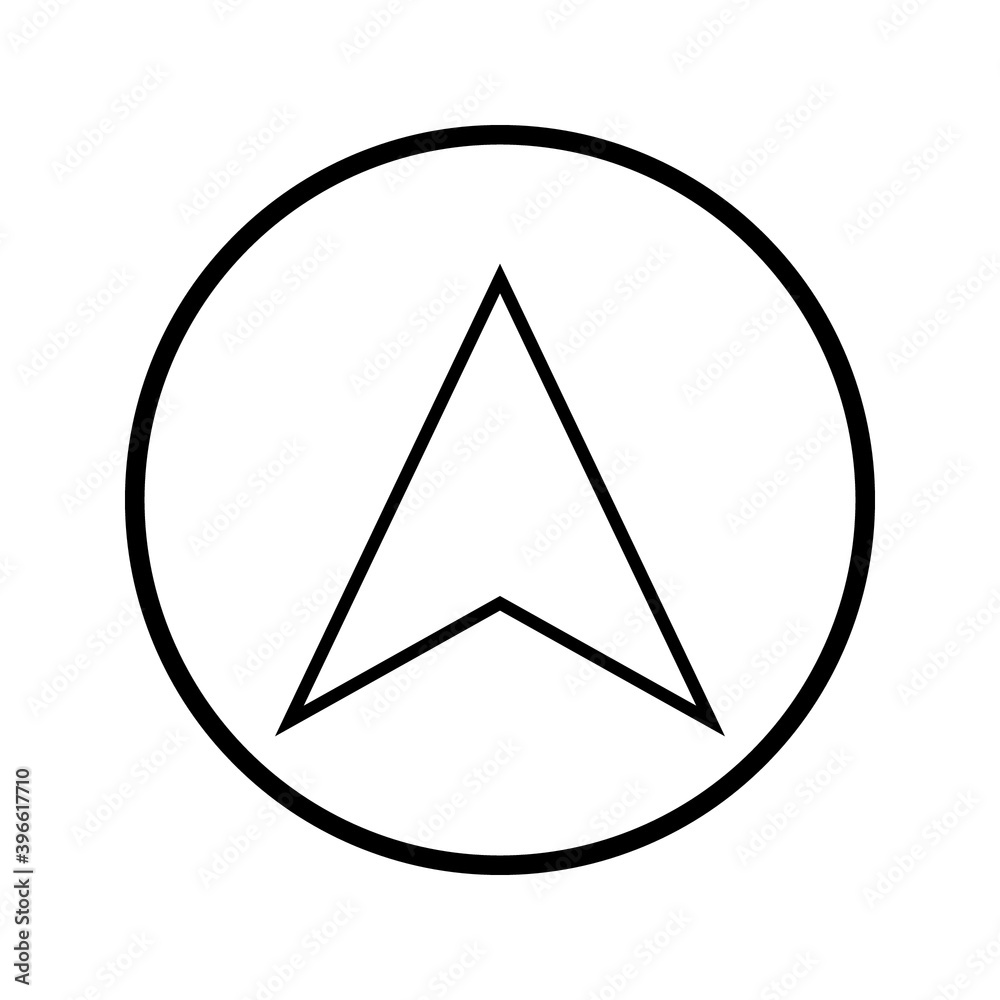 Navigator web icon. Black circle button with white illustration. Navigator web icon. Black circle button with white illustration.