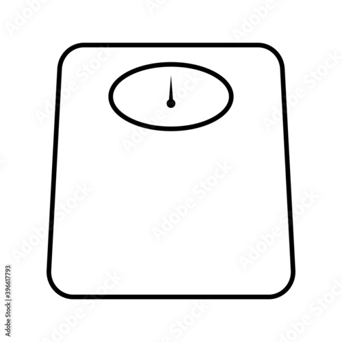 The Floor Scales, balance, weigher, weighing-machine icon, illustration