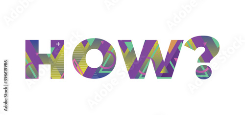 How Concept Retro Colorful Word Art Illustration