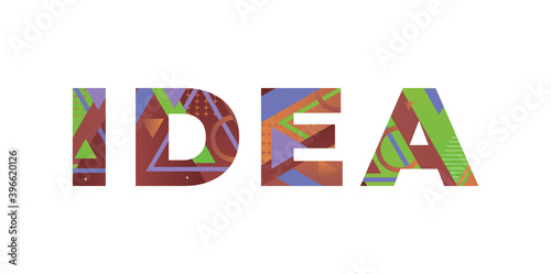 Idea Concept Retro Colorful Word Art Illustration
