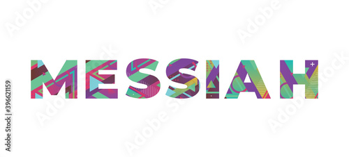 Φωτογραφία Messiah Concept Retro Colorful Word Art Illustration