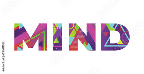 Mind Concept Retro Colorful Word Art Illustration