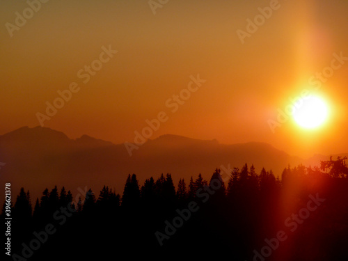 Sunset at Halserspitze mountain tour, Blaubergkamm, Bavaria, Germany