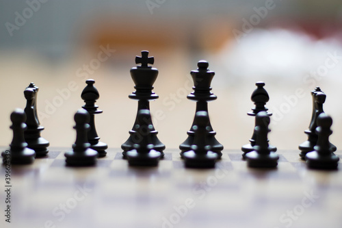 Black chess pawns