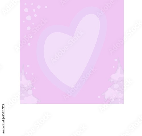 Pink trnder Valentine's Mother's Day Heart Background. Vector illustration. Cute love banner or greeting card. Place for text