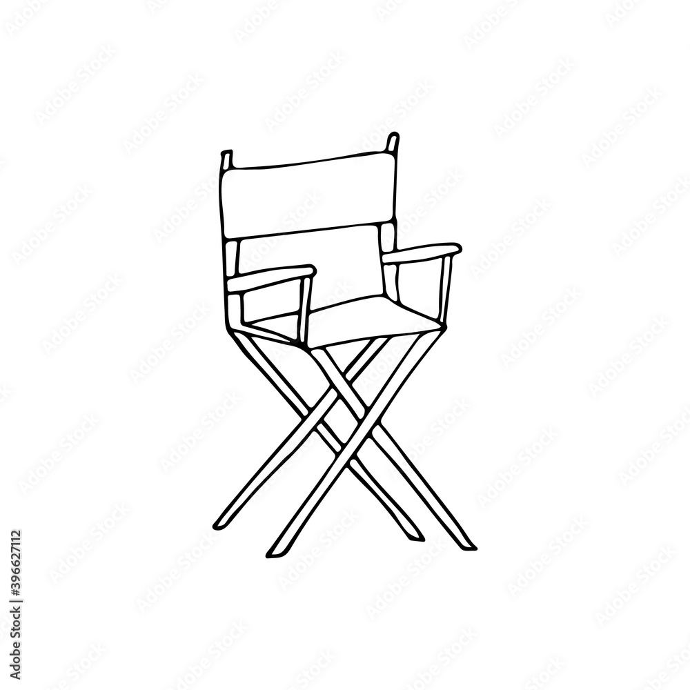 Hand drawn director chair icon in vector. Doodle director chair icon in vector. Doodle producer chair icon in vector Hand drawn director chair icon in vector. Doodle director chair icon in vector. Doodle producer chair icon in vector