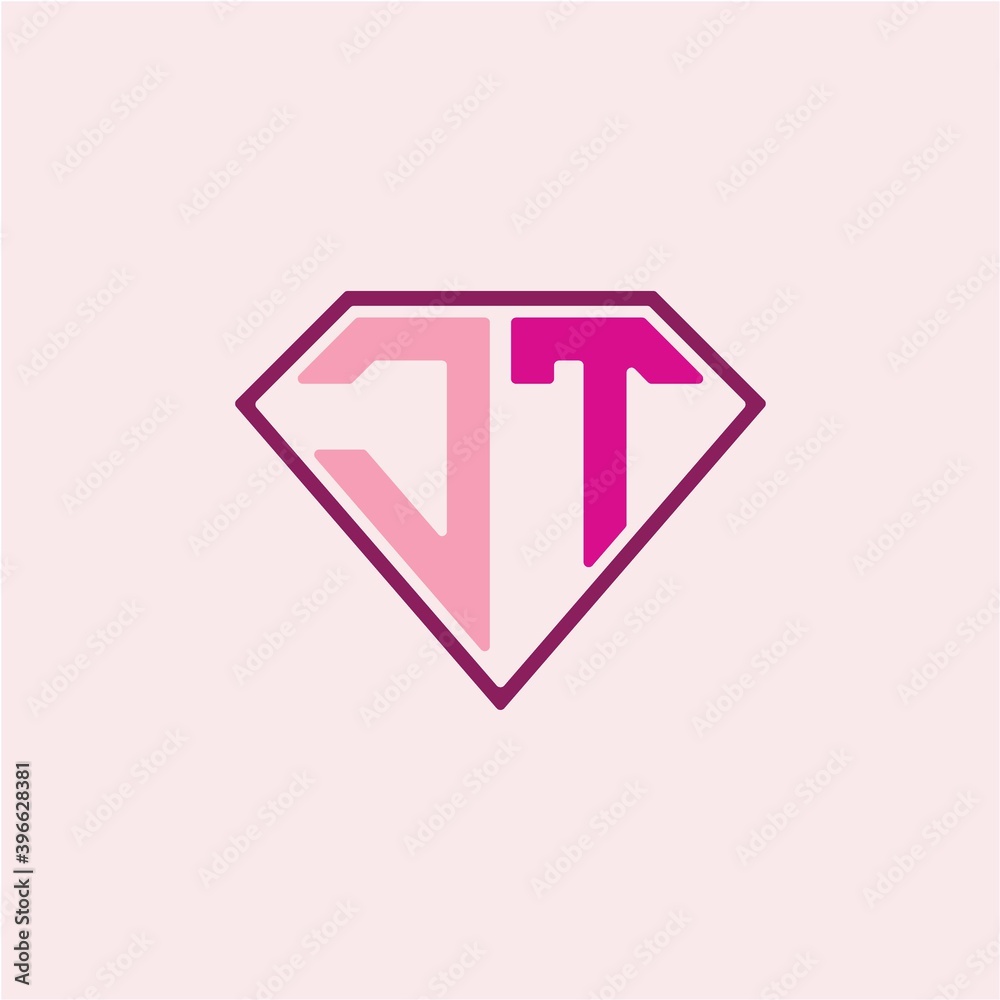 The initial letter of the J T logo is diamond shaped, with a modern minimalist design The initial letter of the J T logo is diamond shaped, with a modern minimalist design