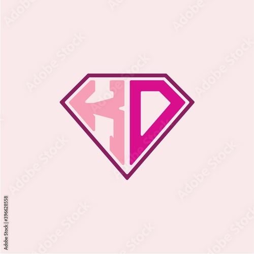 Free Download The initial letter of the K D logo is diamond shaped, with a modern minimalist design - GFXLoad
