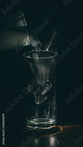 Smoke in the glass.