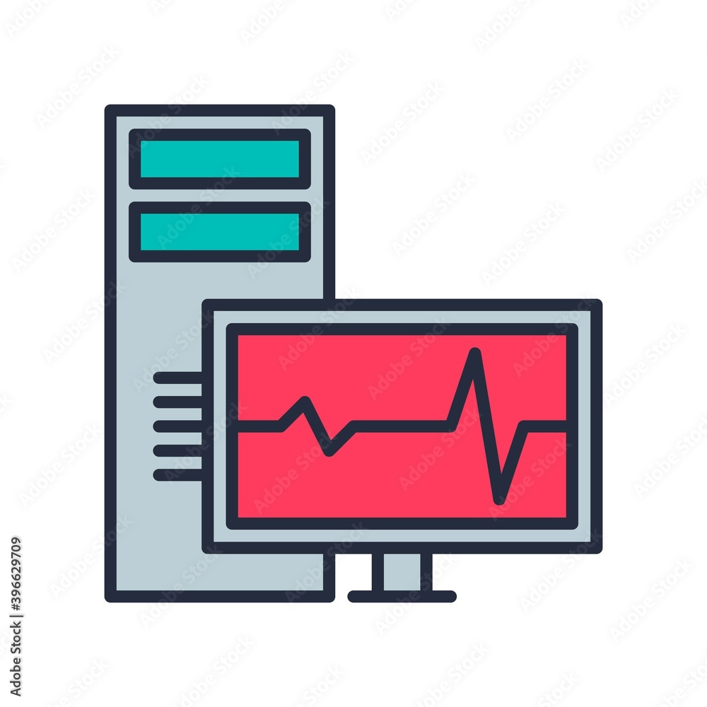 Electrocardiogram, ecg or ekg - medical vector icon. Heart beat monitoring symbol. Electrocardiogram, ecg or ekg - medical vector icon. Heart beat monitoring symbol.