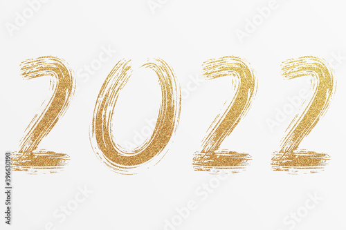 2022 - happy new year 2022 gold glitter