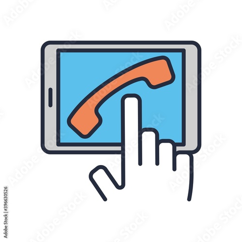 Mobile phone call icon. Vector illustration.