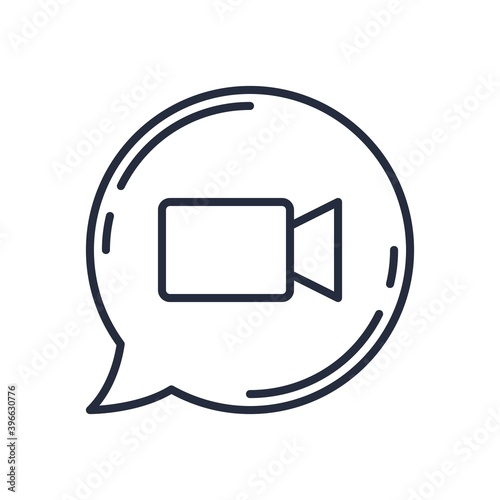 Video chat icon illustration design. Online meeting, virtual learning symbol.