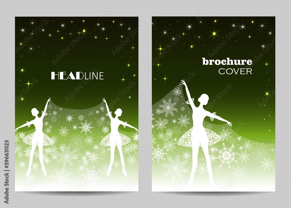 Modern brochure cover design with winter pattern