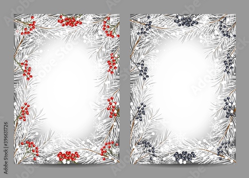 Modern brochure cover design with winter pattern
