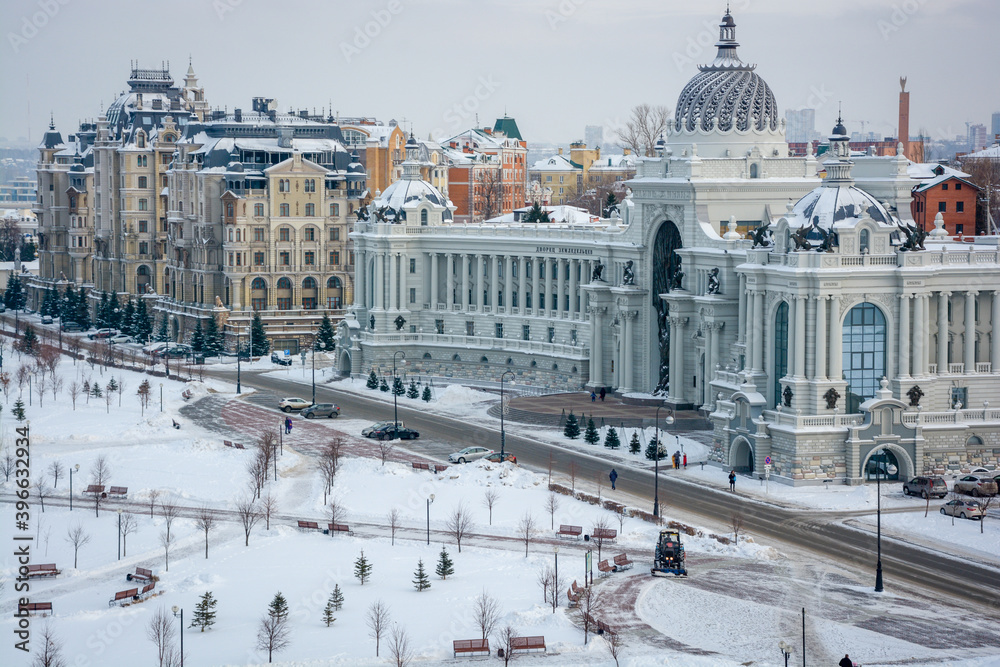 view of the ministry of agriculture of kazan in winter time