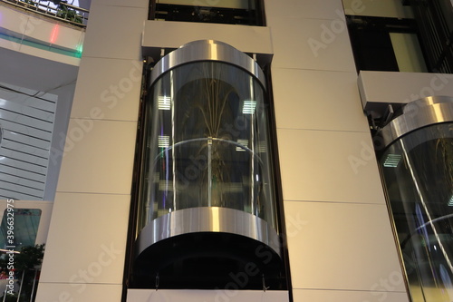 modern lift in shopping mall photo