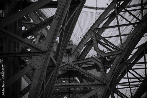 metal constructions in black and white