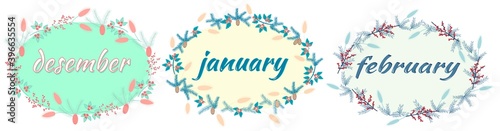 three months of winter vector