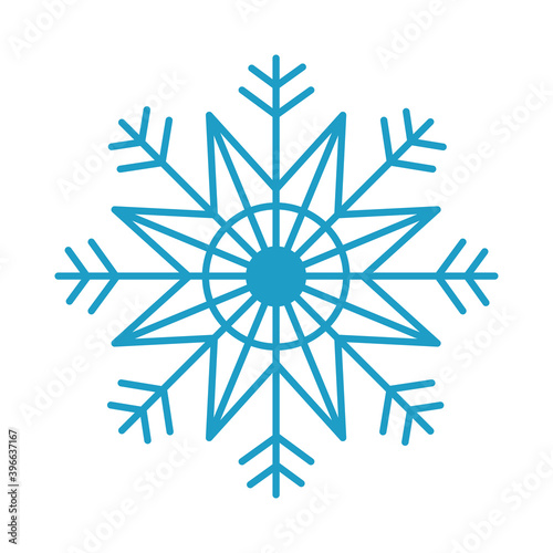 christmas snowflake decoration icon style line vector illustration design