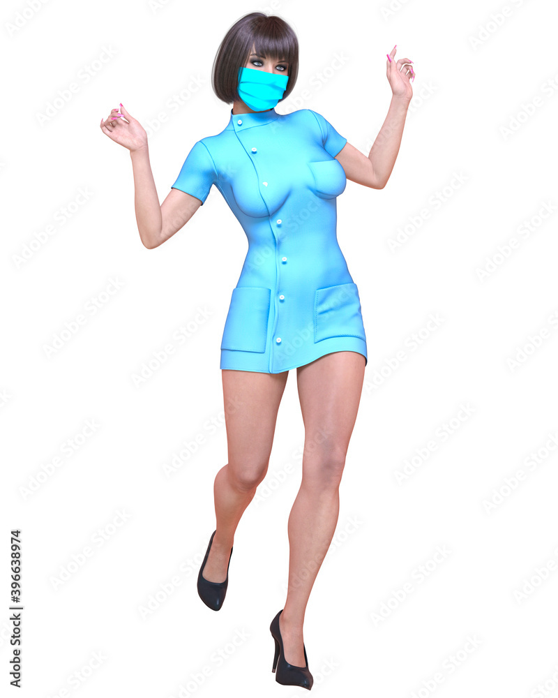 Beautiful woman doctor in sterile medical mask. Beautiful woman doctor in sterile medical mask.
